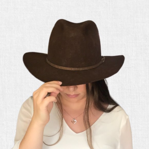 Source Unknown Accessories - Women's Brown Felt Cowboy Hat